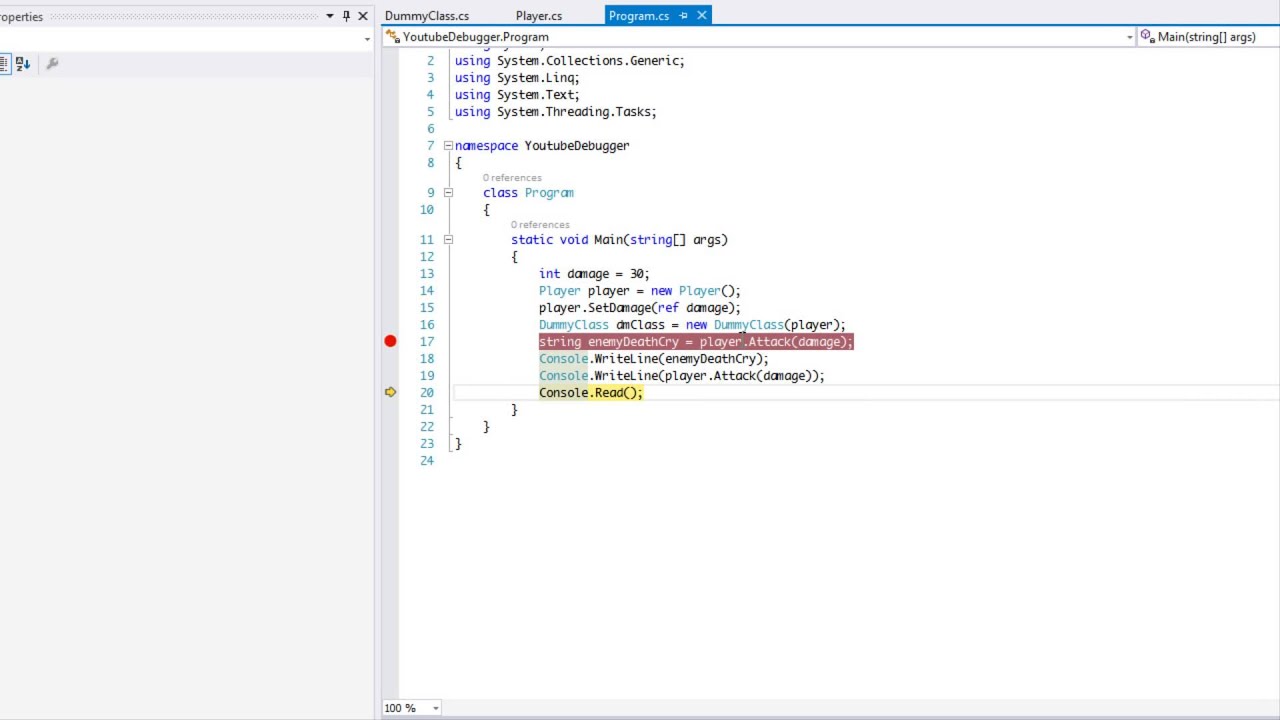 Debugging with Visual Studio Made Easy Tutorial 3 - Step out, References, and String Magnify
