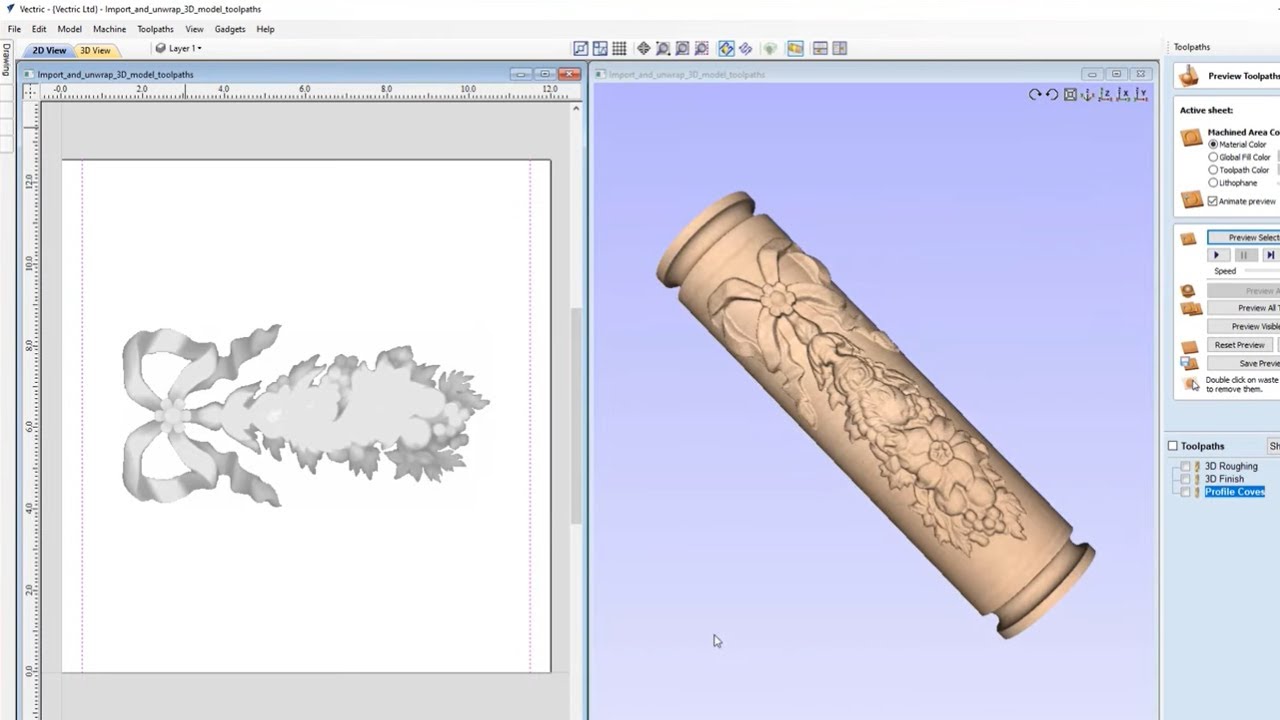 Importing Relief Models for Rotary Machining | Vectric V11 Tutorials
