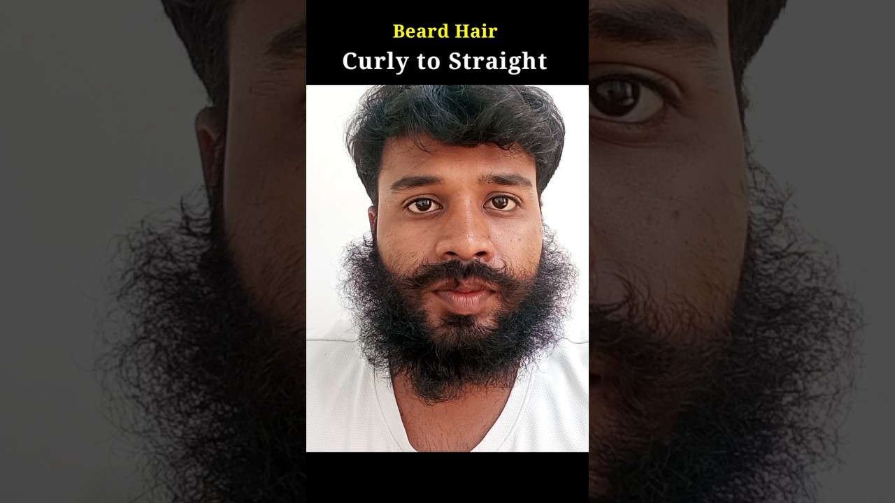 Curly beard to straight beard 🥸 #howtosetbeard #beard #beardstyle #mensgrooming #beards