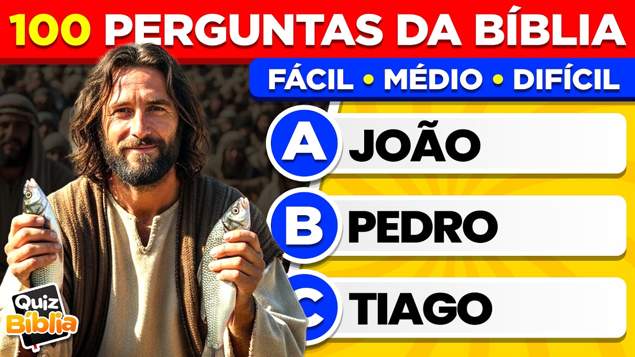 100 PERGUNTAS BÍBLICAS: Duvido Você Acertar Tudo! (Nível Fácil ao Hard) 🏆 Quiz Bílico