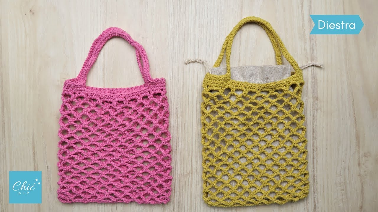 BOLSO RED MUY FÁCIL | TUTORIAL CROCHET | DIESTRA | CHIC DIY #bolso #bolsored #sostenible #crochet