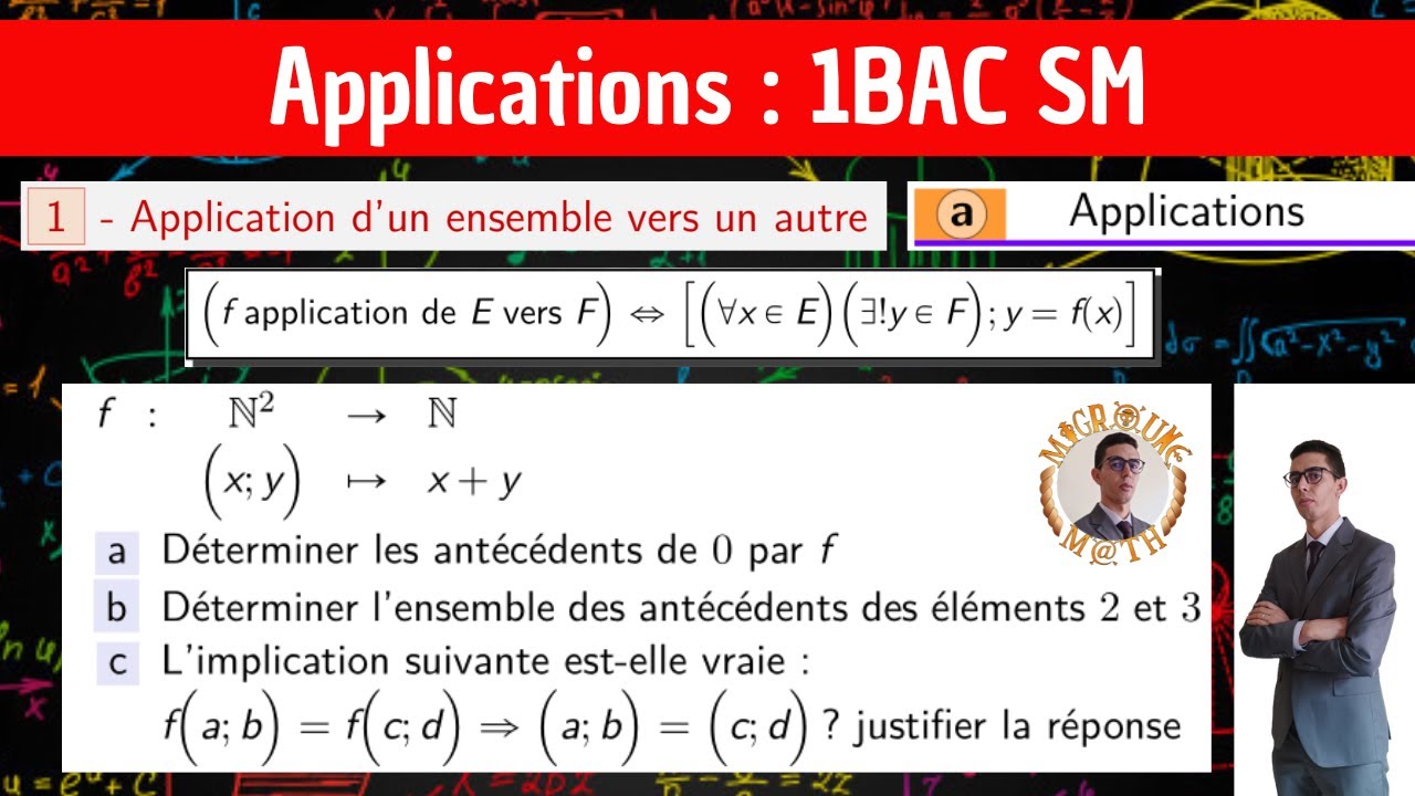 Les applications — Application d’un ensemble vers un autre —  1 BAC SM