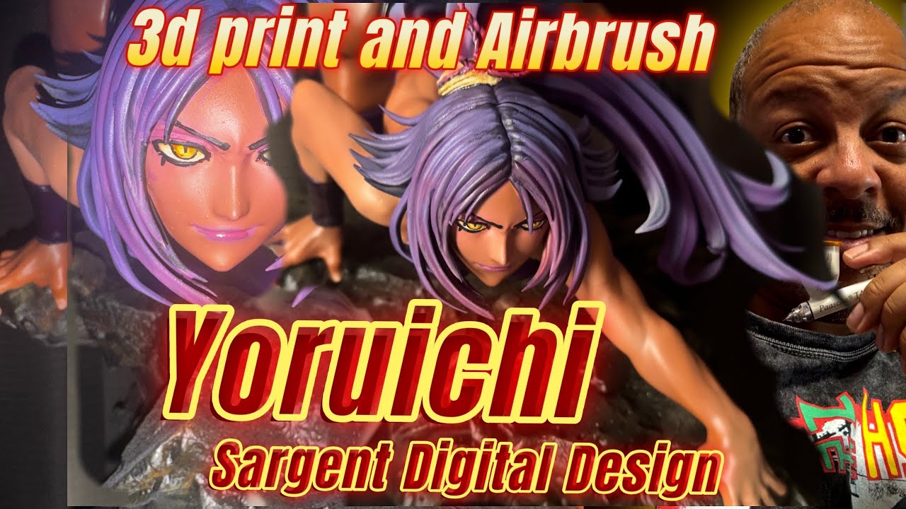 How to Airbrush a beautiful Yoruichi from Bleach (revised audio)