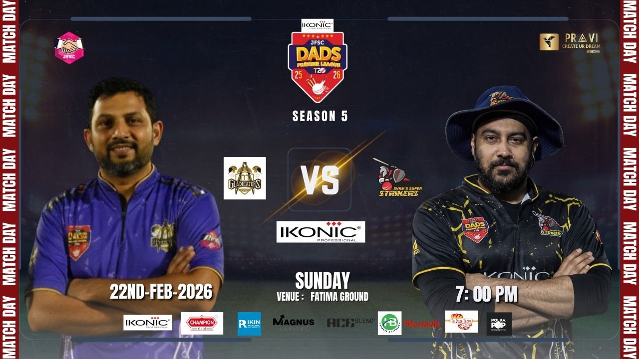 UNITED GLADDIATORS VS SVKMS SUPER STRIKERS | JFSC DADS PREMIER LEAGUE | SEASON 5