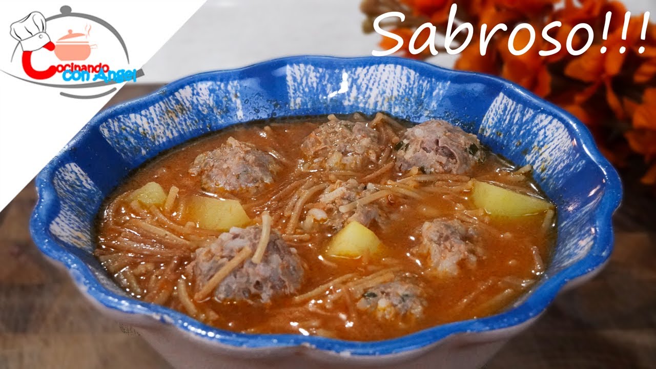 Sopita de Fideos Con Albondigas