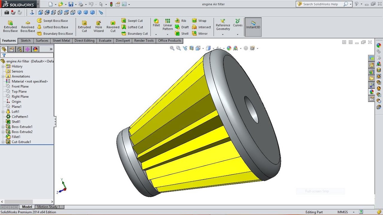 SolidWorks Tutorial Engine Air Filter