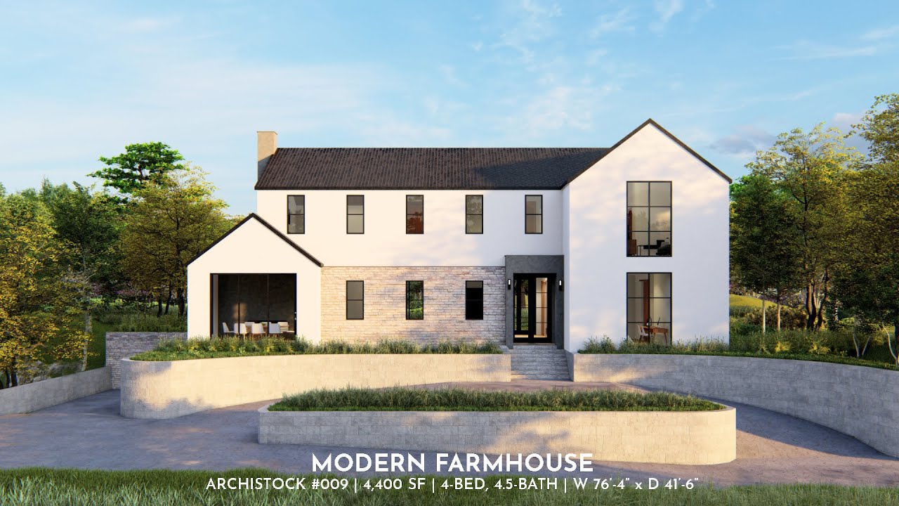 4-Bedroom Modern Farmhouse Plan | 4,400 sq ft