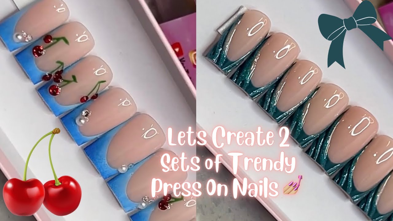 MAKING 2 EASY TRENDY PRESS ON NAIL SETS 💅🏼✨ HOW TO MAKE PRESS ON NAILS !