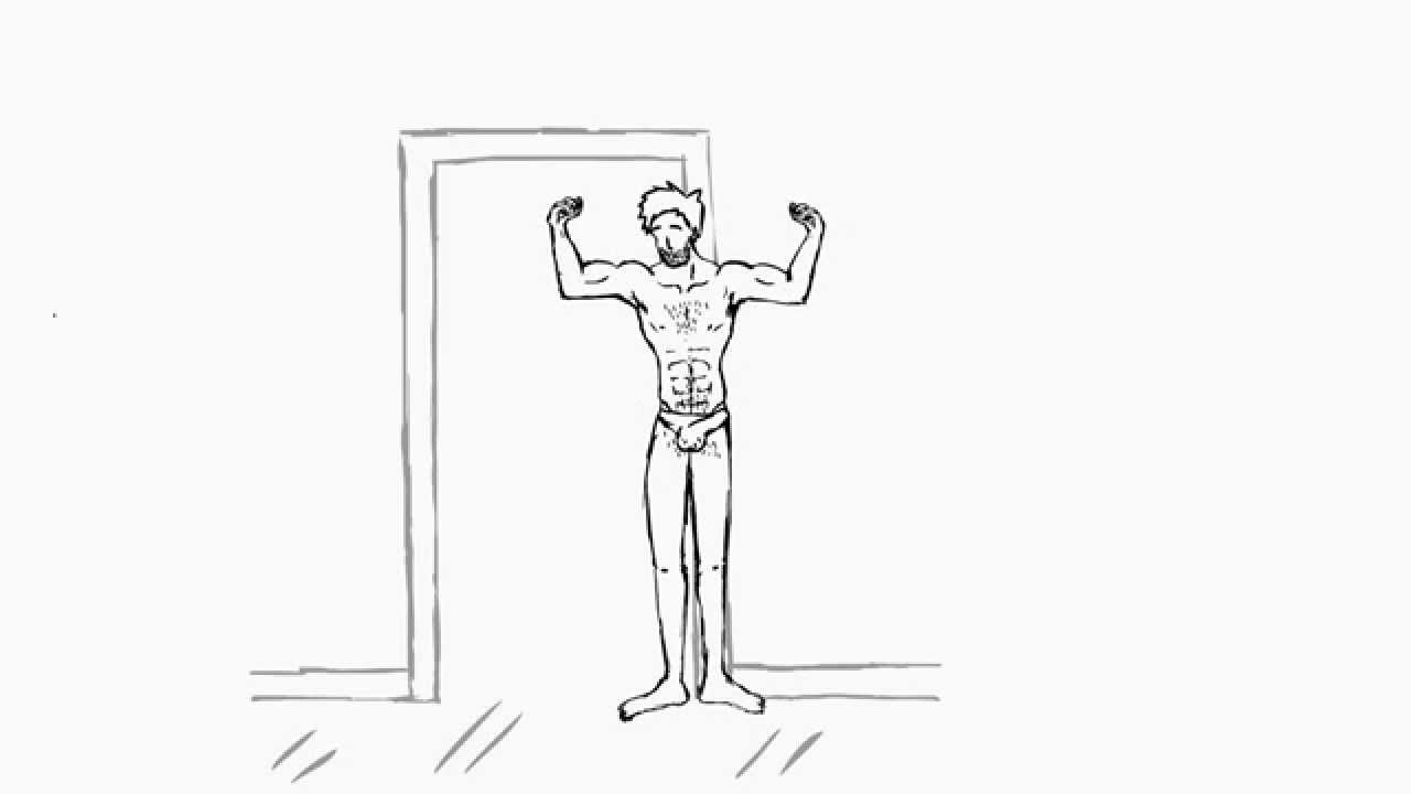 Growing muscle boy animation