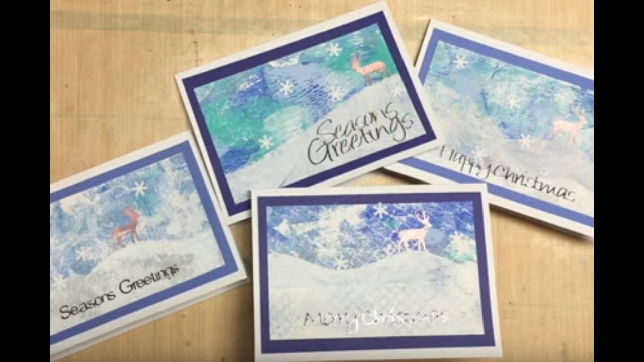 Gel Press® Winter Snow Scene Cards Frenzy by Annmakes