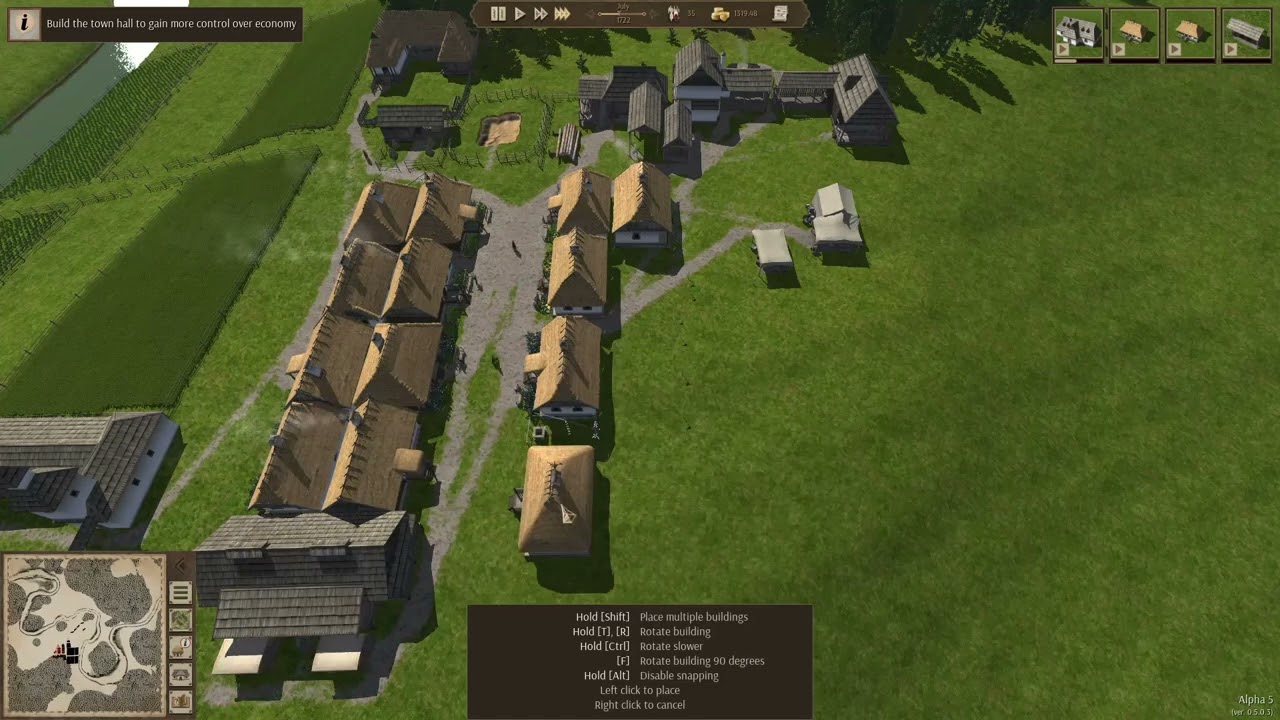Ostriv - Episode 2 - map 2 - Building the townhall and planning for food variety