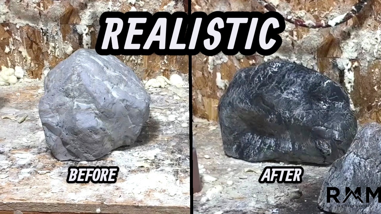 Painting artificial rocks from Rocky Mountain Materials