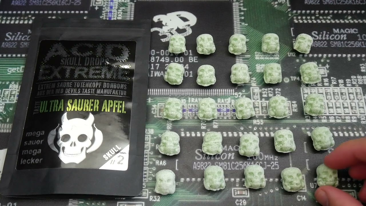 ACID SKULL DROPS EXTREME 🍬 Ultra Saure Apfelbonbons  🍏