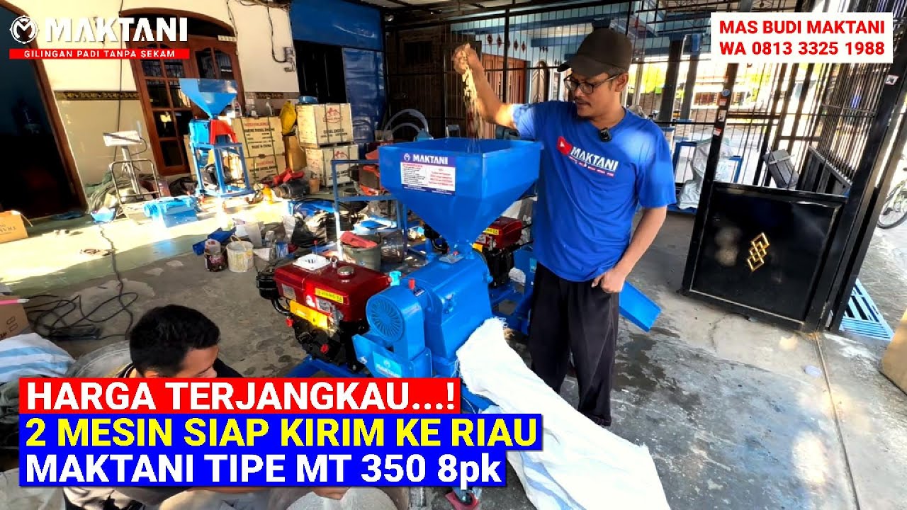 Harga Terjangkau! Mesin Giling Padi MAKTANI MT350 Jiangfa 8pk Tanpa Sekam hasil Beras Putih Bersih!