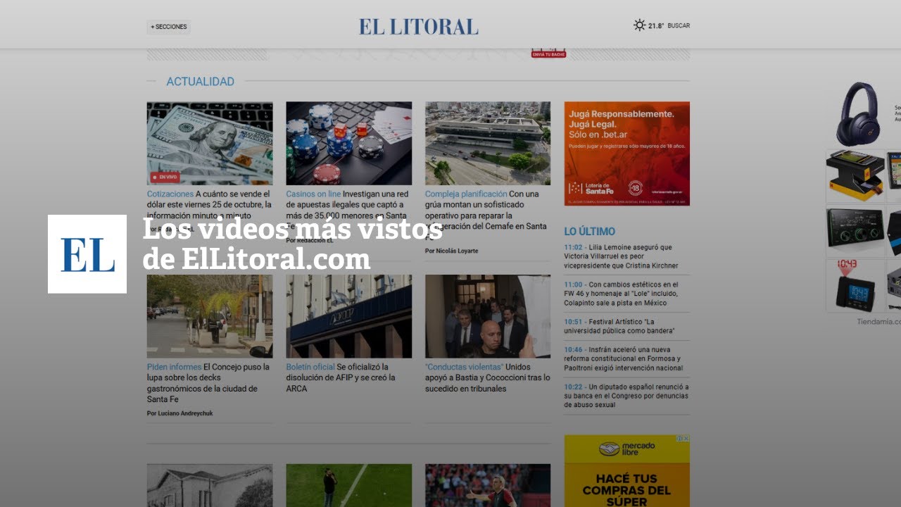LOS VIDEOS MÁS VISTOS DE ELLITORAL.COM