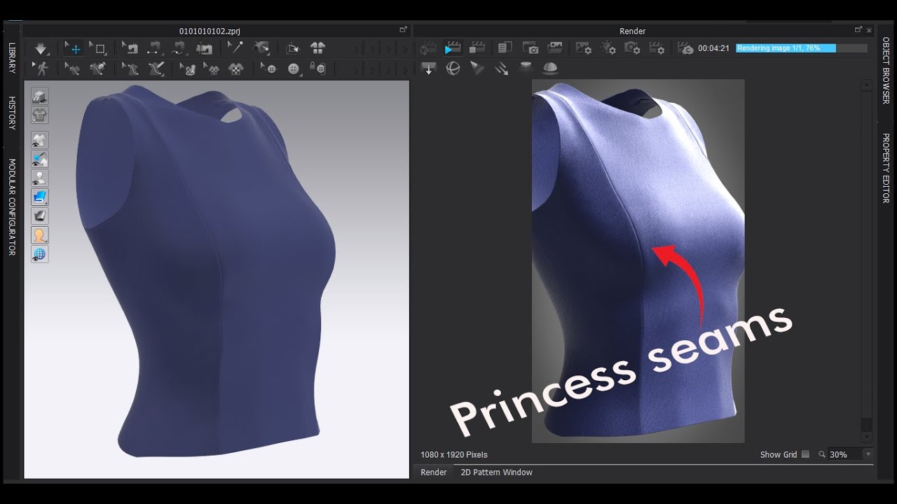 How to make Princess seams in Marvelous Designer / Clo3D