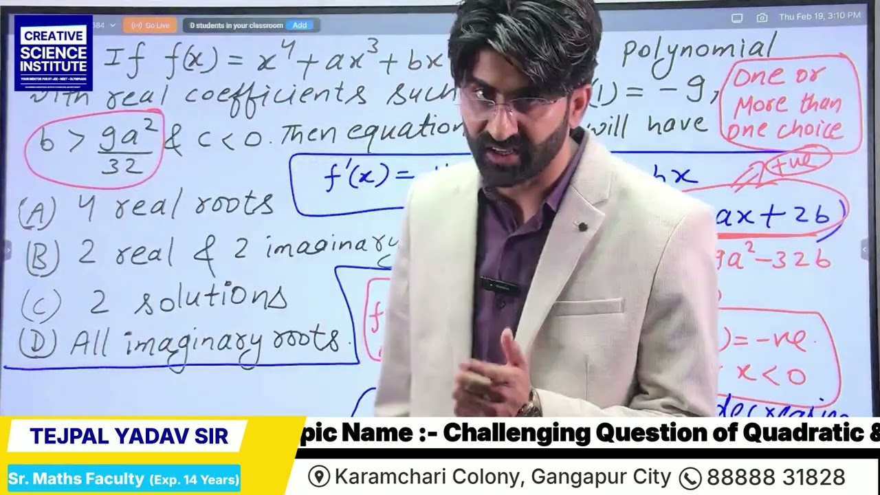 🔥 Challenging Questions of Quadratic Equations & IIT JEE Advanced Level #youtubeshorts #iitjee #csi