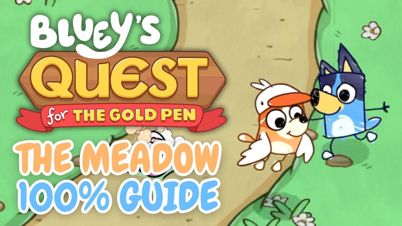 Bluey's Quest for the Gold Pen | Level 1: The Meadow Walkthrough (100% Completion)