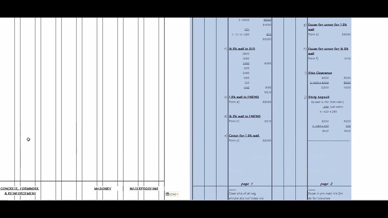 How to Abstract- Quantity Surveying