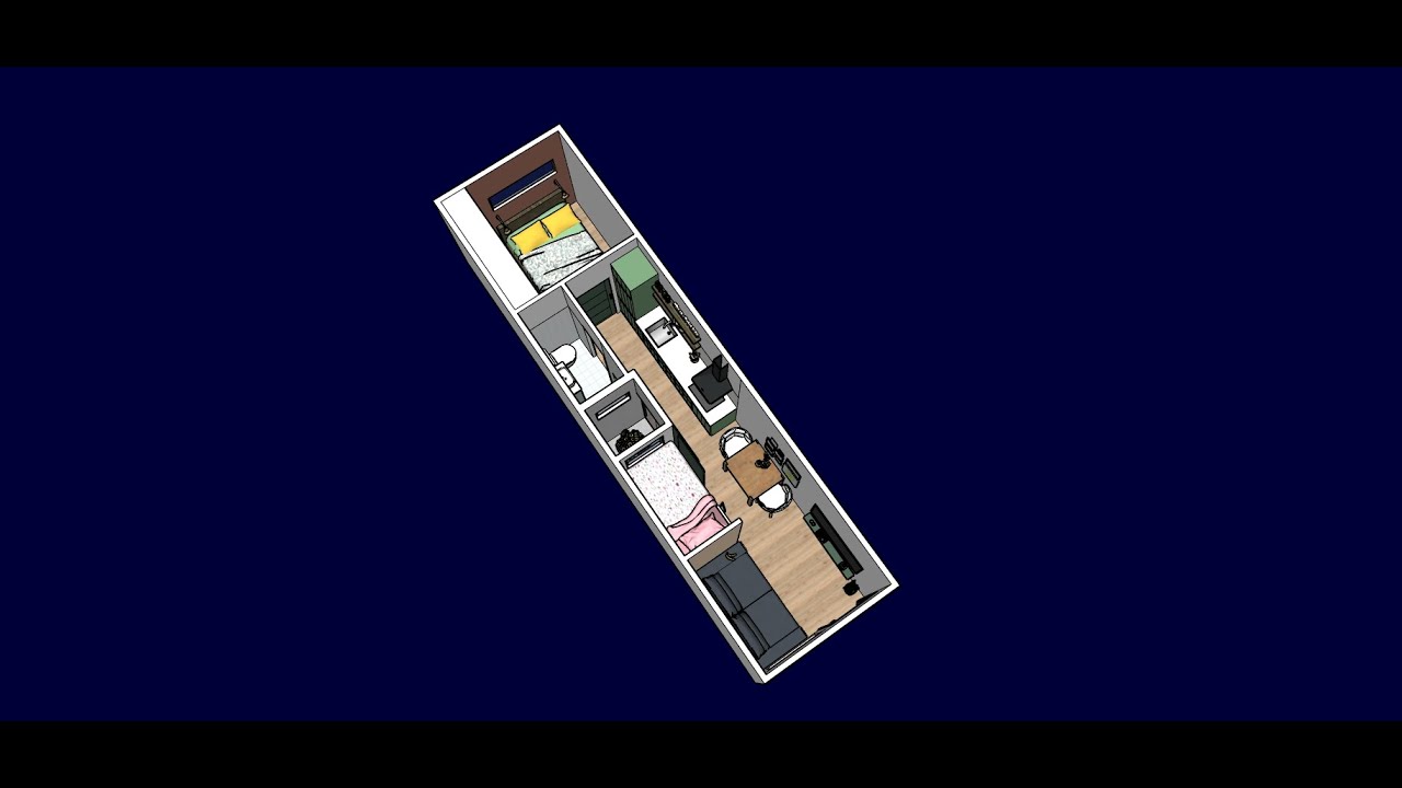 CASA 2,5 x 10 METROS/ 2 HABITACIONES/ PATIO INTERIOR