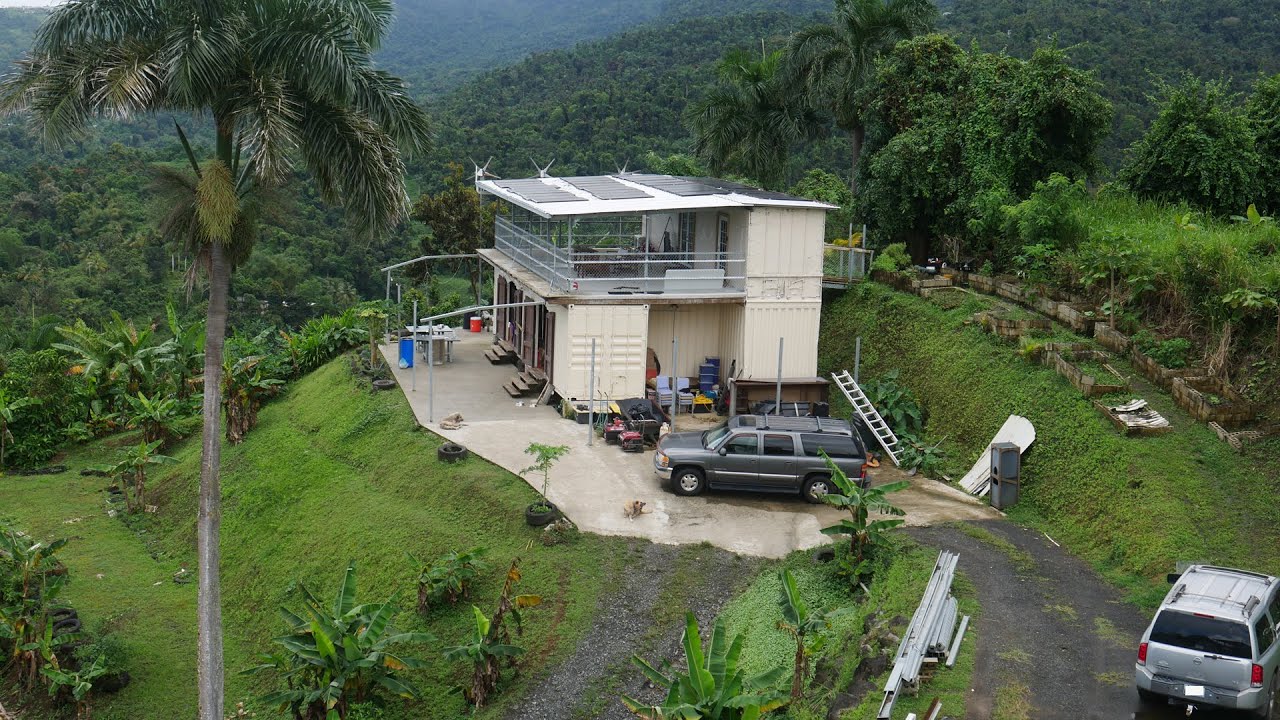 Living in Shipping Container Home Off-The-Grid in Puerto Rico