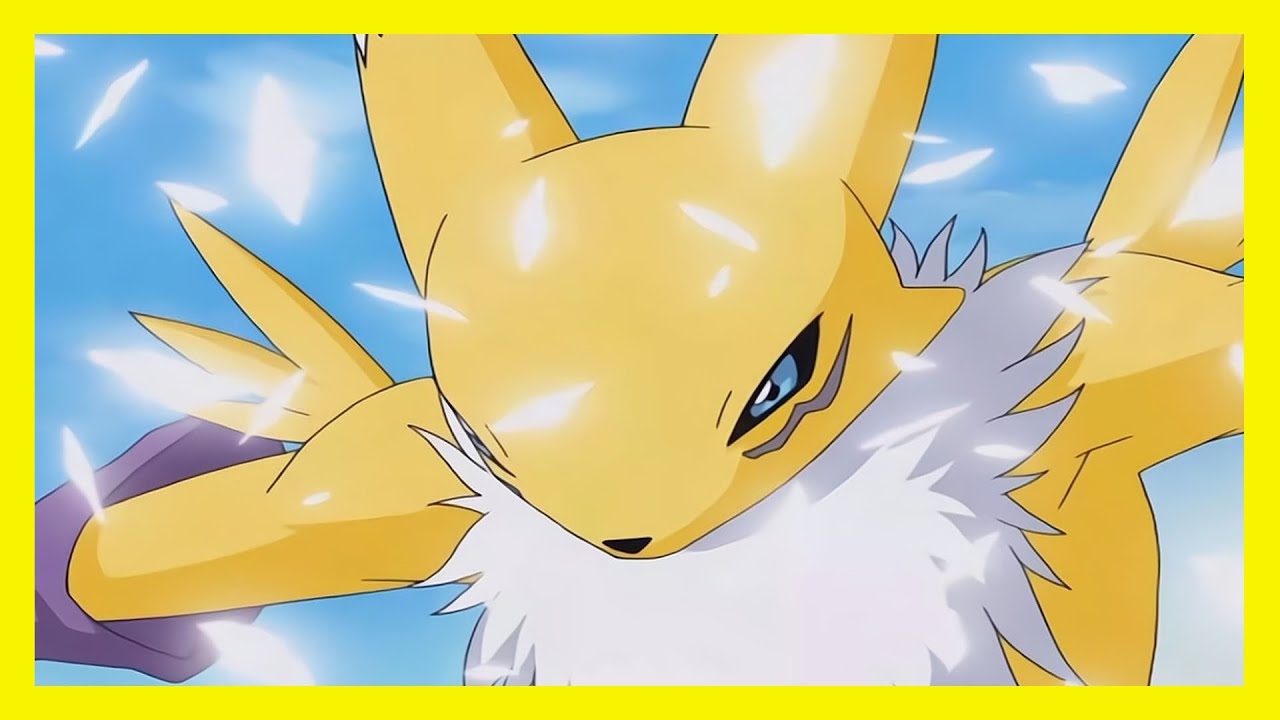 Renamon Le Da Una Patada a Guilmon