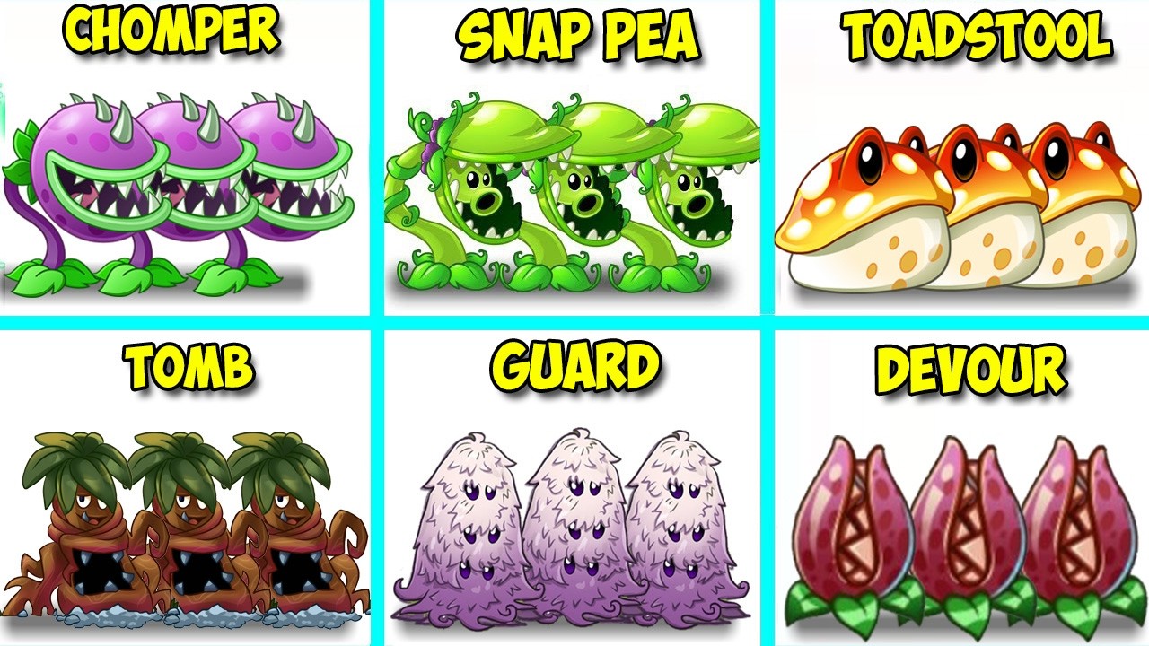 6 EAT Plants Vs All Zombies - Who Will Win? - Pvz 2 Plant vs Plant Battlez