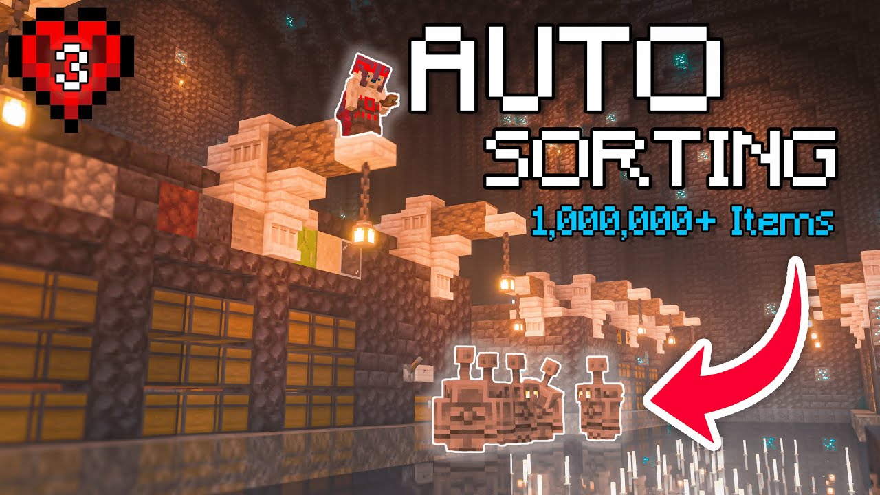 I built a Copper Golem Sorting System inside ISENGARD in Minecraft Hardcore