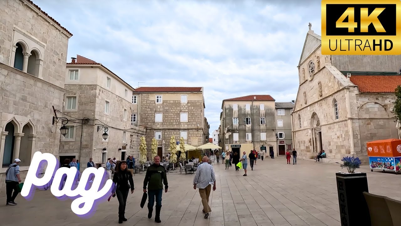 Grad Pag : Prošećite s nama najslanijim mjestom na Jadranu! | Walking tour (4K)