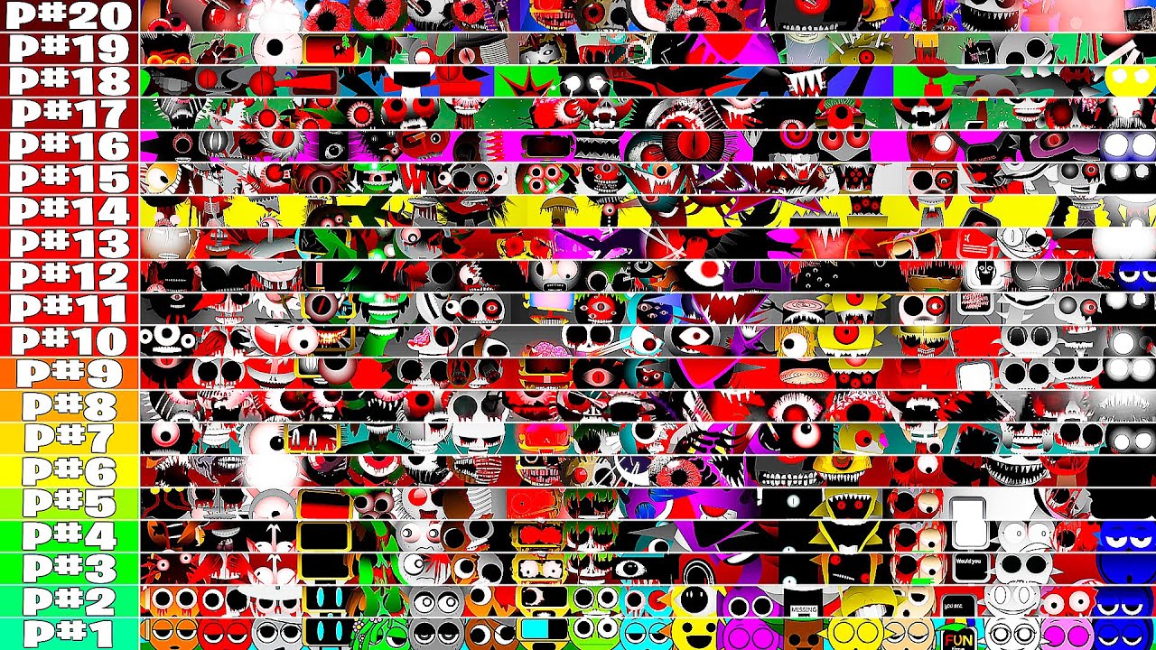 All True Sprunki Phases 1 20 in Incredibox Sprunki Together   All in One Mod