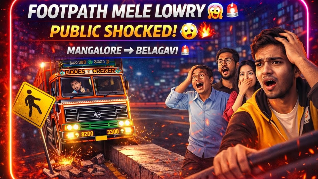 Footpath mele hoythu | Mangaluru to belagavi | #truckdriver #kannada 