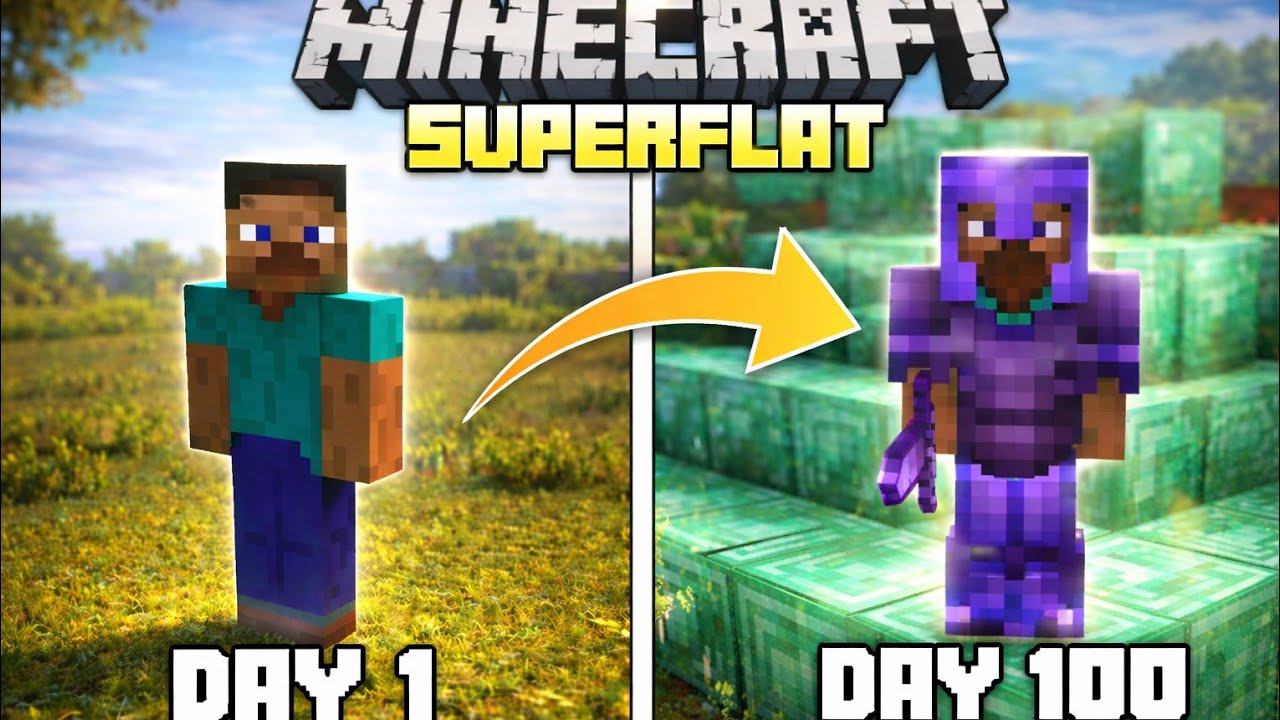 I Survive 100 Days in Flatworld || MINECRAFT || video 👈