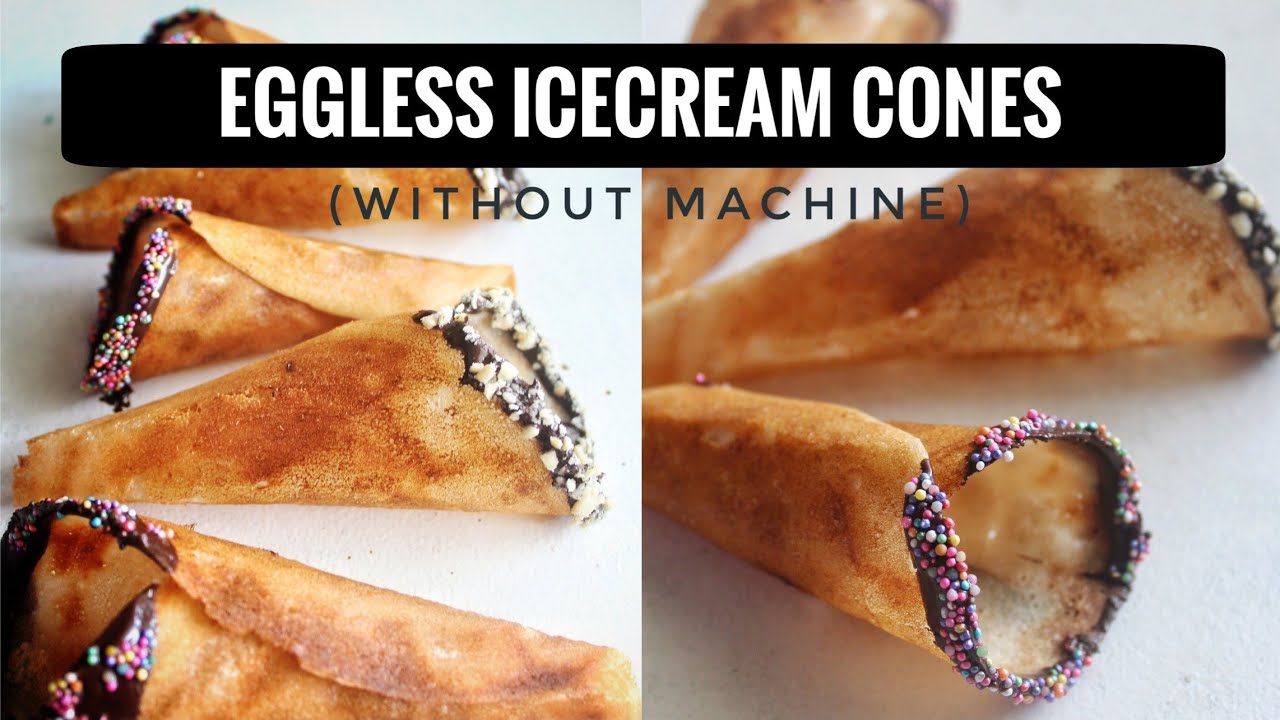 Eggless Homemade IceCream Cones Without Machine | Live No Cut Video