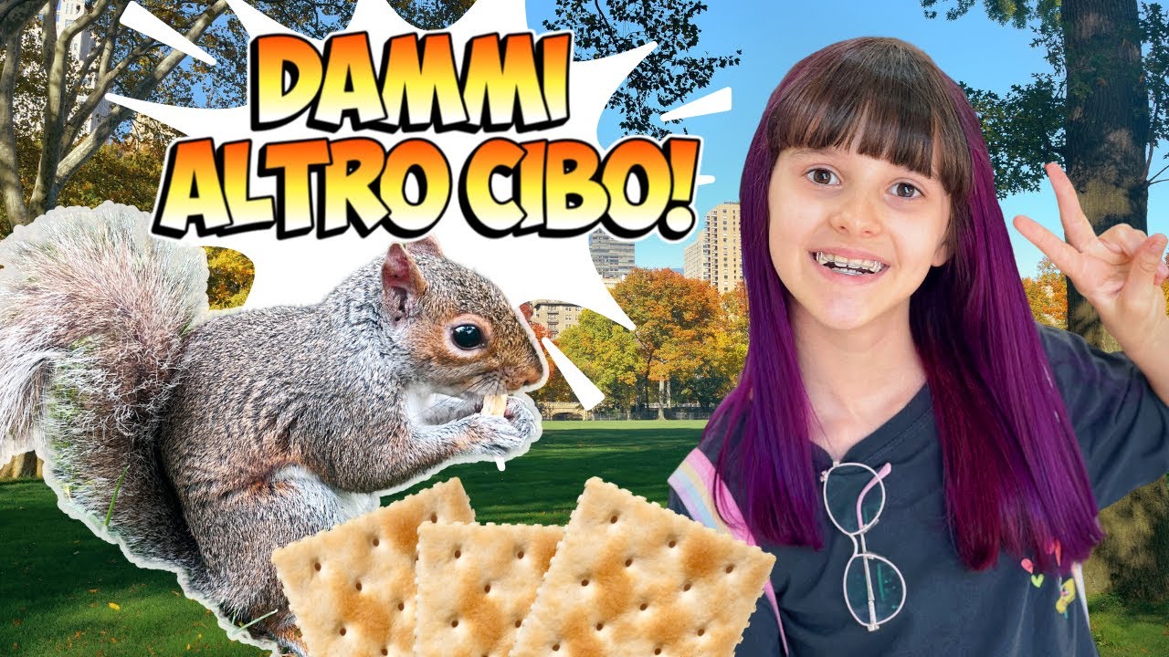 Gli scoiattoli  mangiano dalle nostre mani 🐿️ a Central Park New York