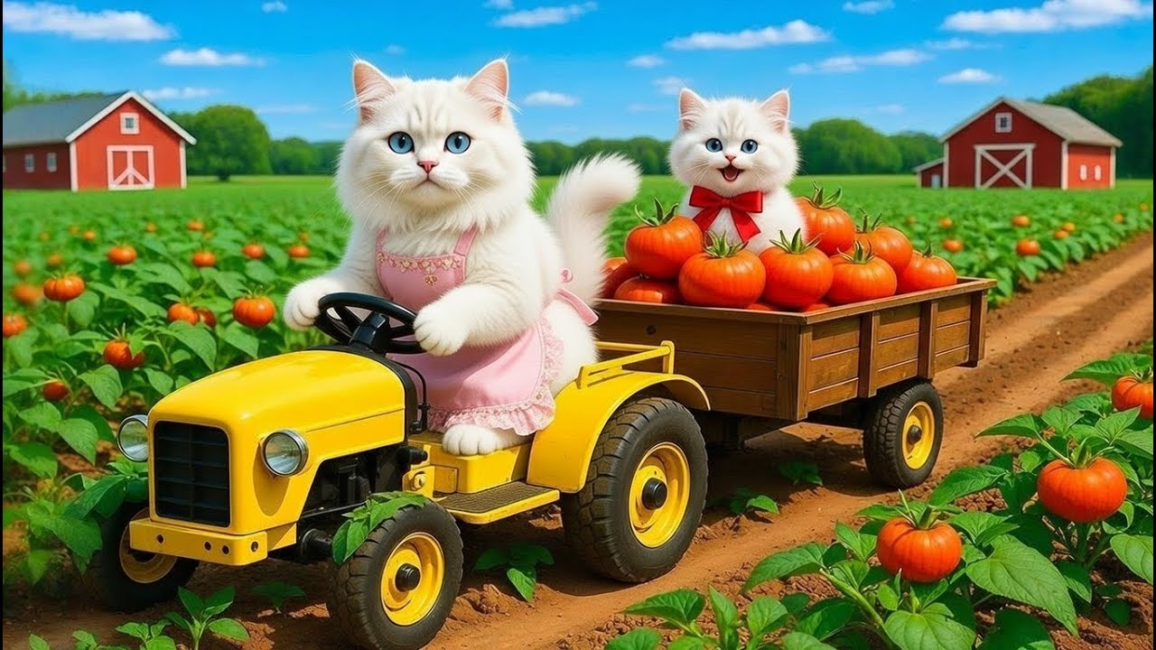 Mama Cat Falls While Harvests Tomatoes Little Hero Kitten Takes to Hospital and Cooks to Heal Her 🐱