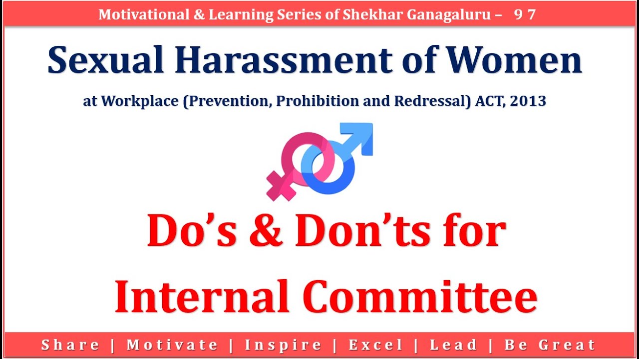 TIPS FOR ICC | POSH ACT | DO&rsquo;S & DON&rsquo;TS FOR IC | PREVENTION OF SEXUAL HARASSMENT OF WOMEN AT WP
