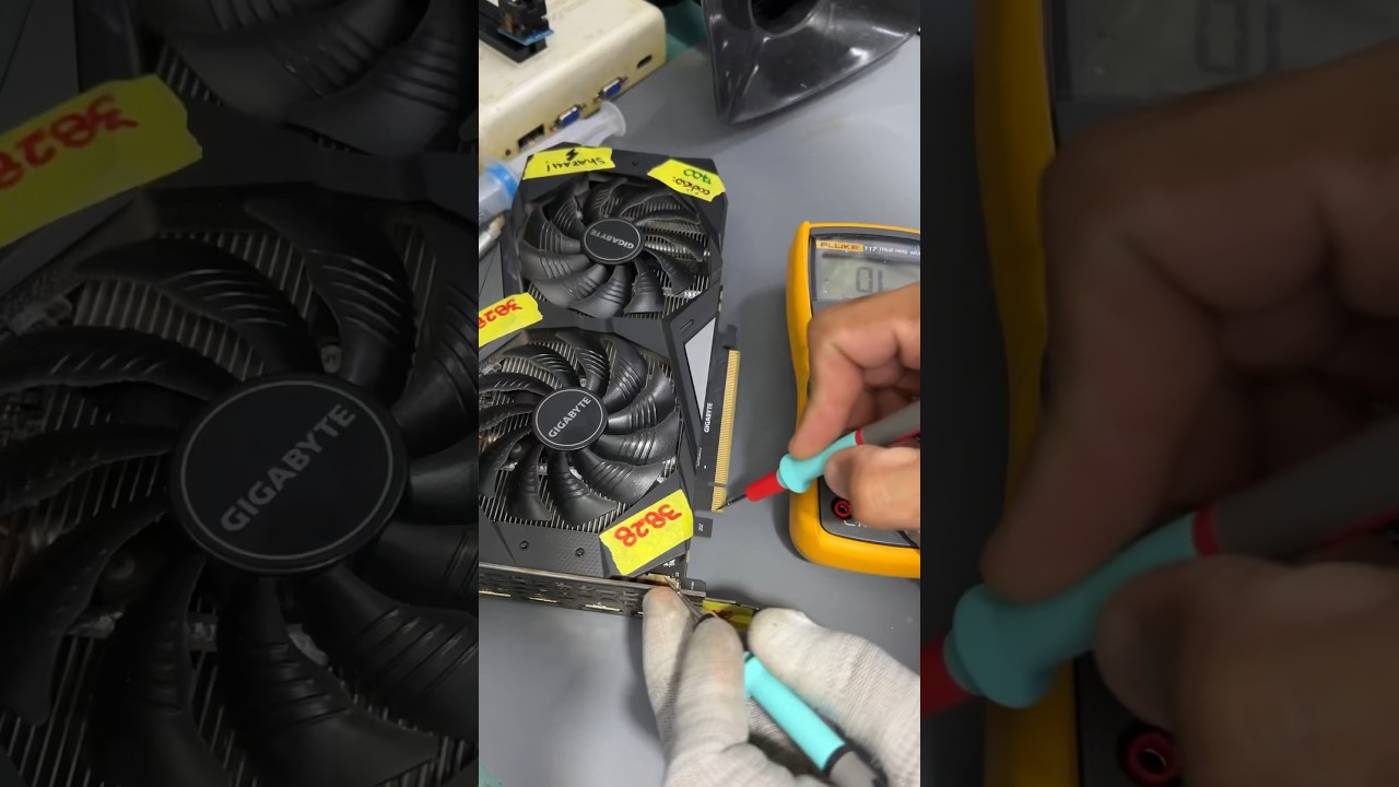 Placa sem de v&iacute;deo RTX 2060 ap&oacute;s descarga el&eacute;trica #placadevideo #pcbuild #reparo #tutorial #pcgamer