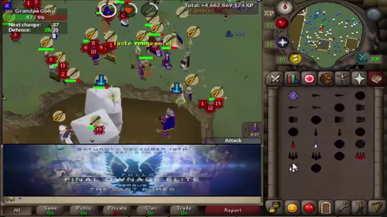 Runescape Oldschool 100v100 P2P Full Out- Final Ownage Elite vs The Last Pures - Jagex Cup