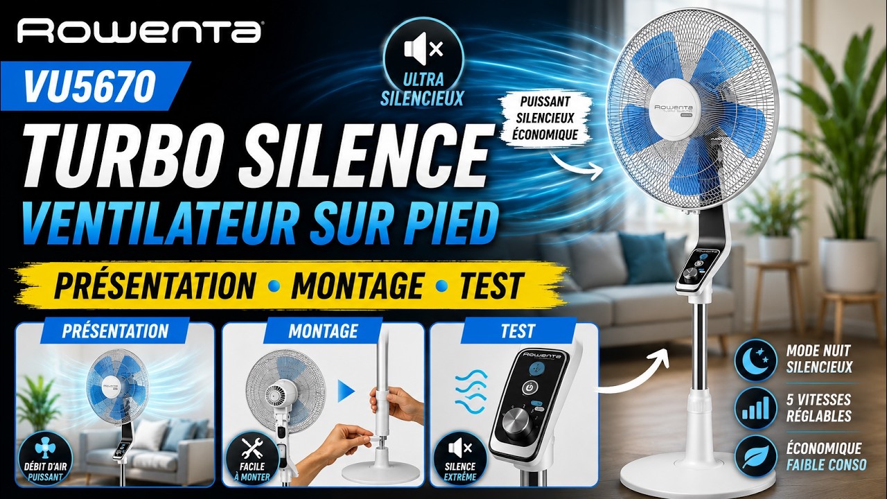 Rowenta VU5670 Turbo silence Stand Fan - Ventilateur