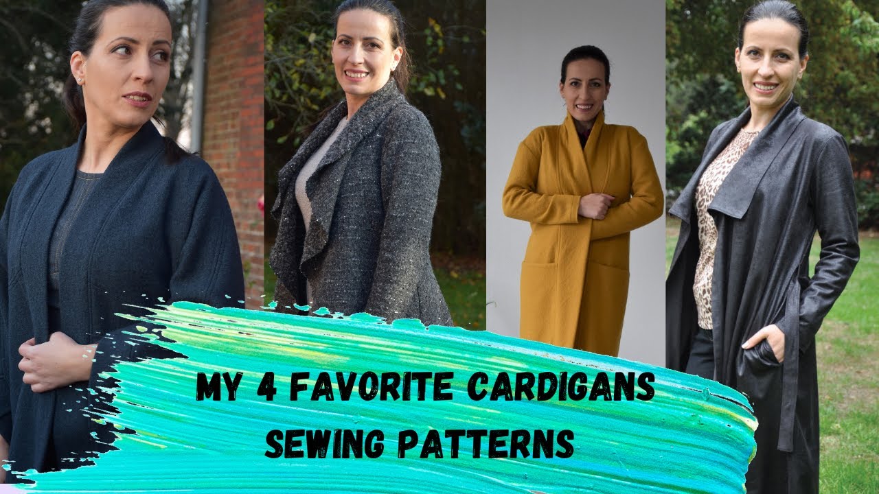 4 Favorite cardigan sewing patterns! #cardigan #diywardrobe #bestsewingpatterns