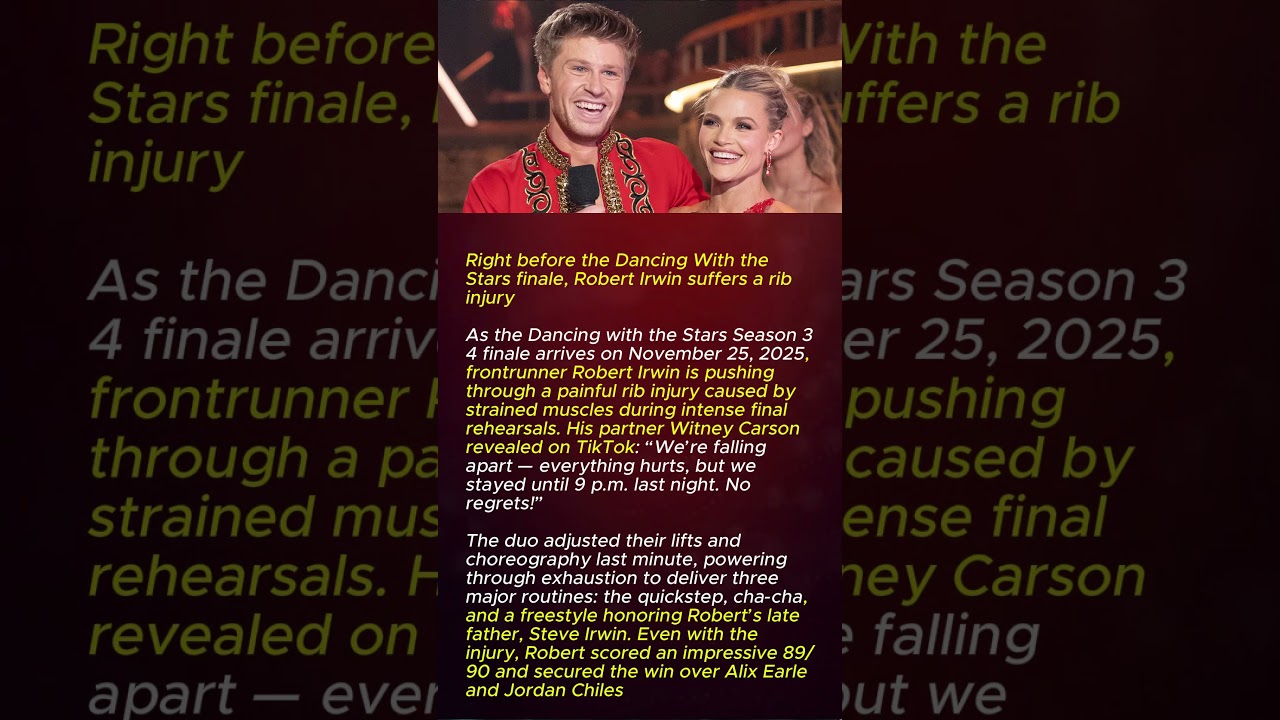 Right before the Dancing With the Stars finale, Robert Irwin suffers a rib injur