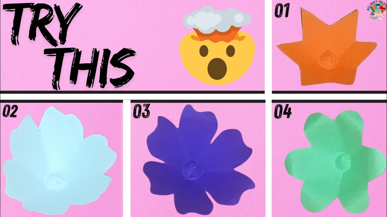 4 Beautiful Mini Flower Cutting Designs 🌸 Easy DIY Craft Ideas