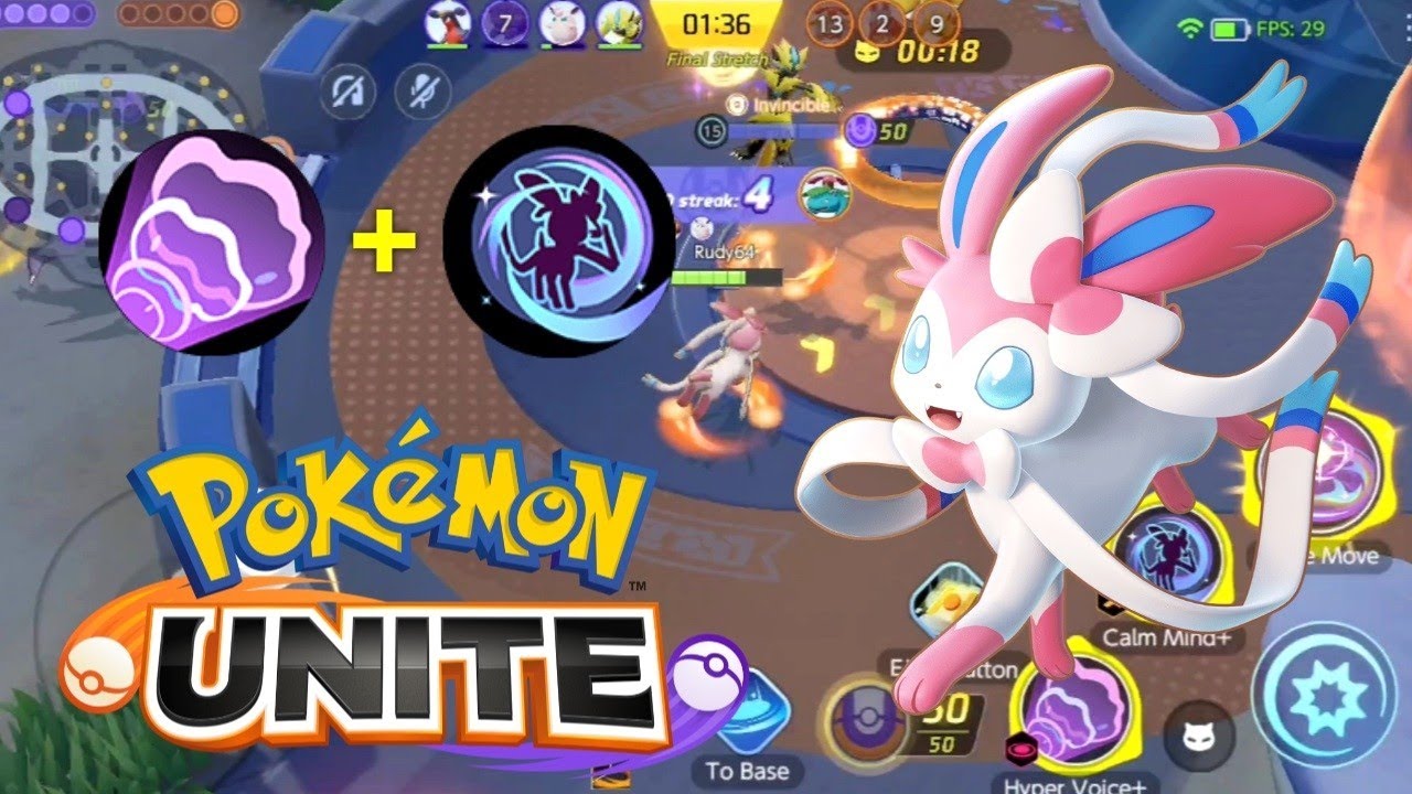 Pokemon Unite Mobile | Sylveon (Hyper Voice + Calm Mind) Gameplay