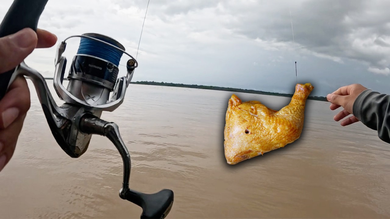 フライドチキンを餌にアマゾン川で釣りしてみた
