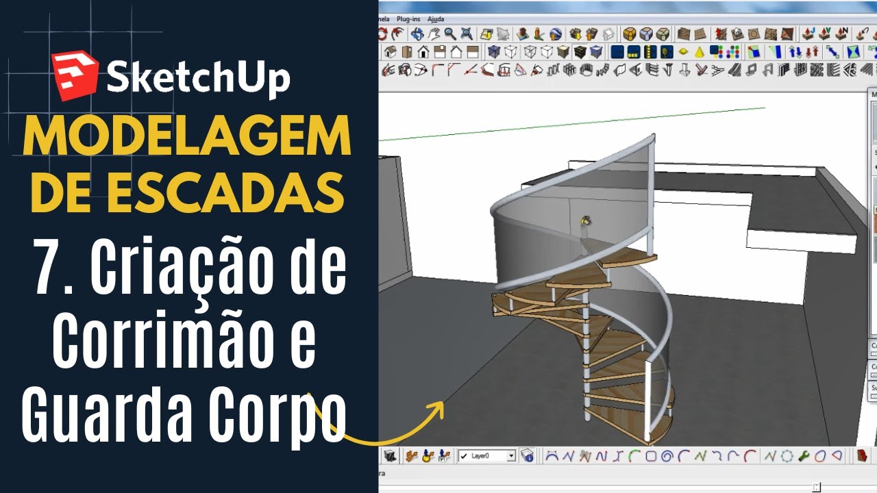 Sketchup Avançado: Criação de Corrimão e Guarda Corpo Realistas