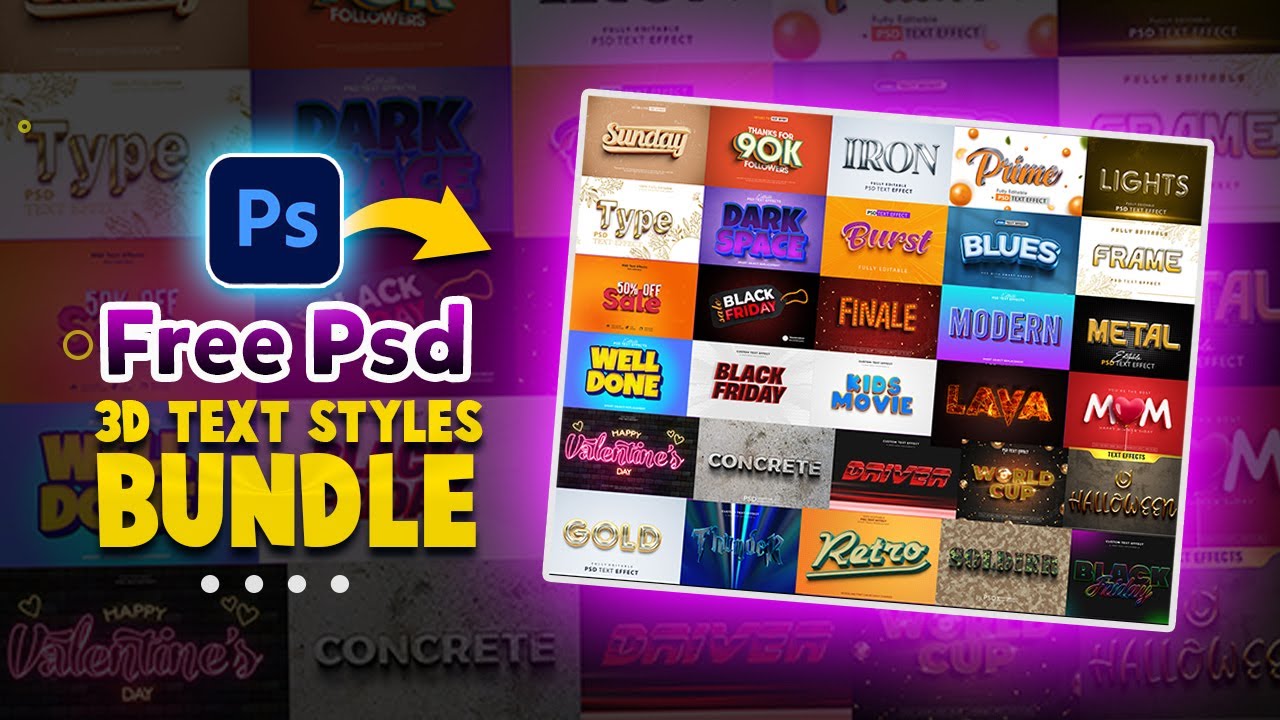 PSD Text Effects Pack FREE DOWNLOAD 