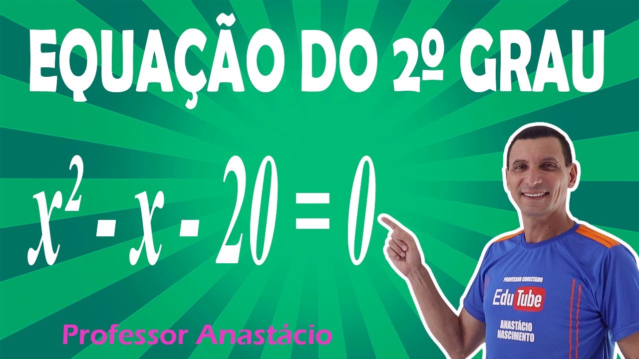 QUAL é o conjunto SOLUÇÃO da EQUAÇÃO  x² - x - 20 = 0  do 2º GRAU completa? Matemática básica