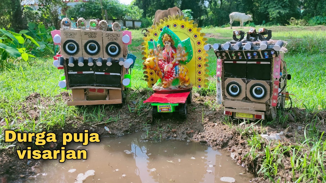 Durga puja Vasani Dj truck at home | mini dj truck kese banaye | dual dj truck | mini dj box