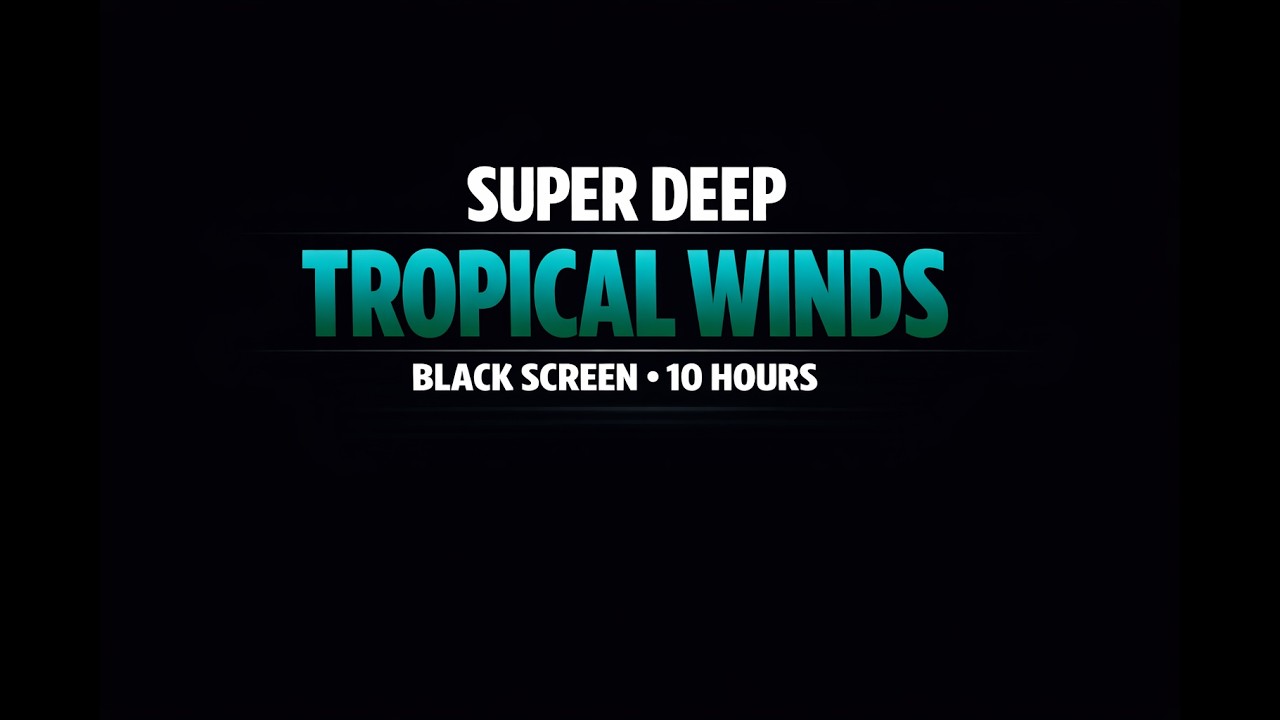 Tropical Palm Wind Sound for Sleeping (10 Hours) &bull; Deep Sleep Ambience &bull; Black Screen
