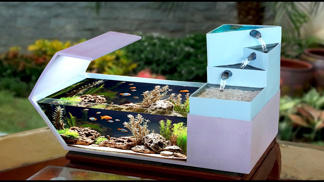 Explore special items in PVC waterfall fish tank